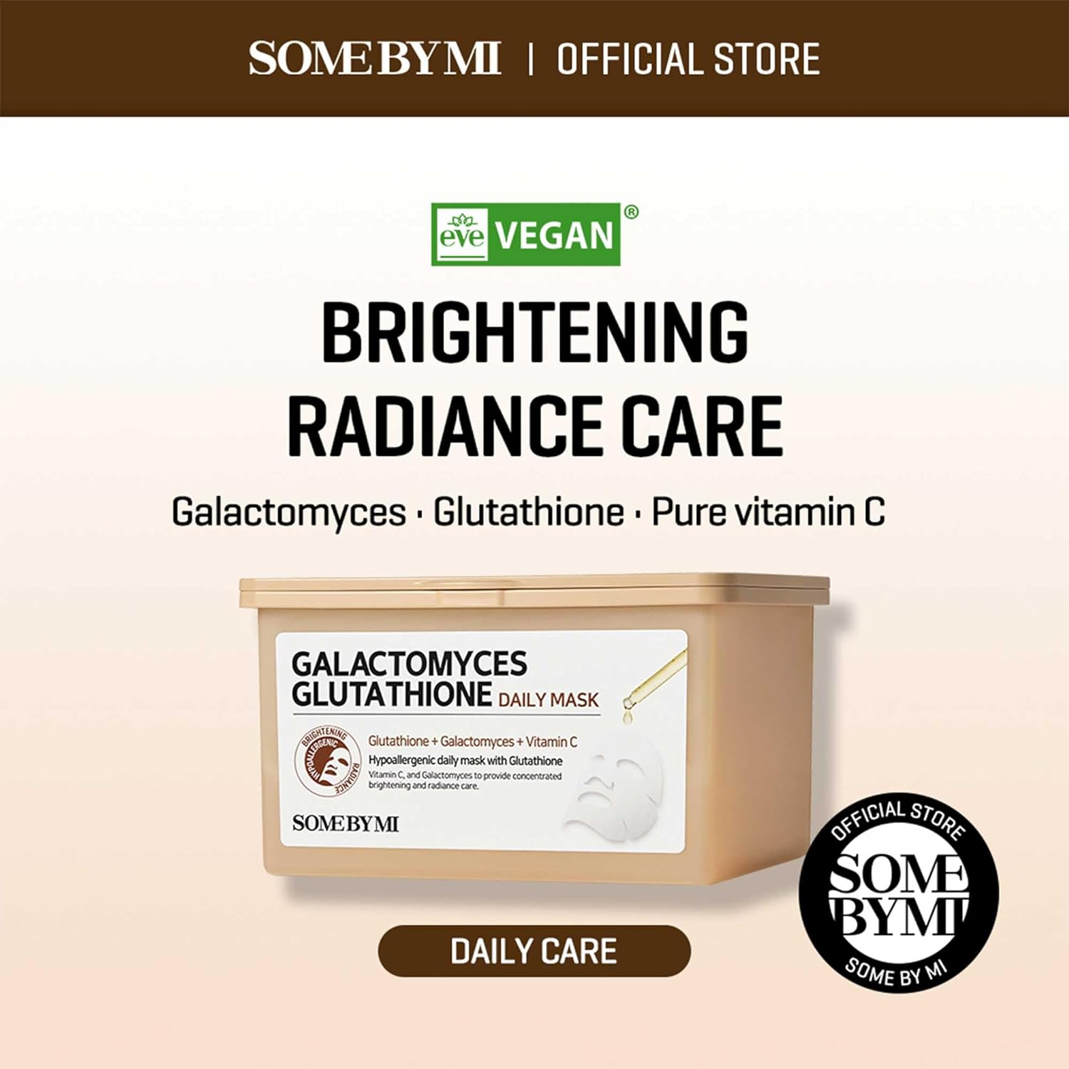 SOME by MI Galactomyces Glutathione Daily Mask - 30 Sheets, 11.8Oz - Vitamin C Vegan Face Sheet Mask for Skin Brightening Routine - Skin Moisturizing and Glowing Care for Glass Skin - Korean Skin Care image number 1