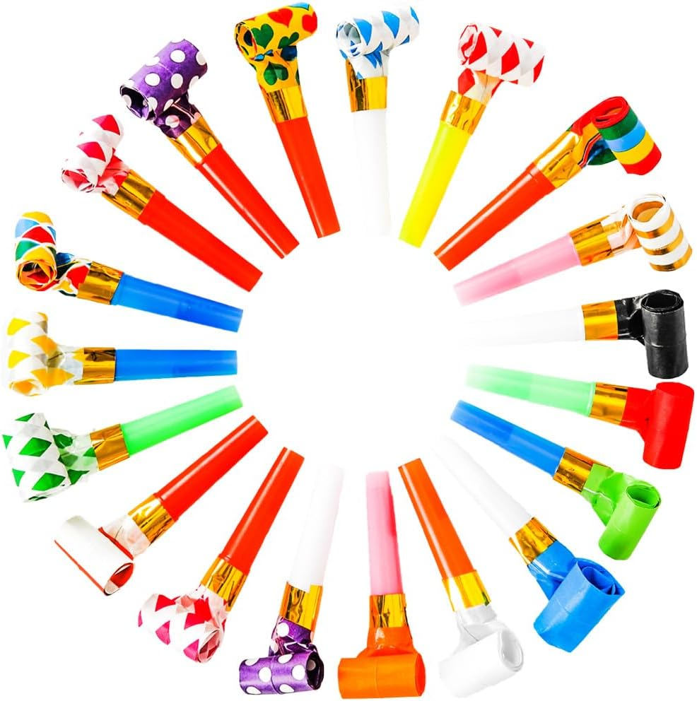 Chshhuao 50 Pcs Party Blower, Funny Party Blowouts Blow Horns Birthday Party Whistles New Years Party Noisemakers Whistles Party Blowouts Party Favors image number 2