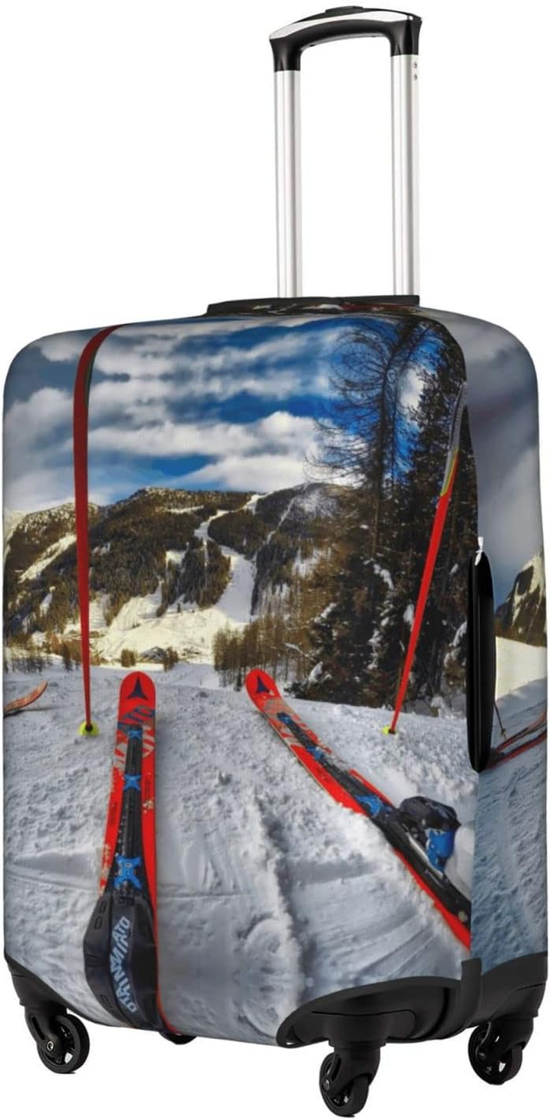 Winter Skiing Luggage Cover Washable Suitcase Protector Anti-Scratch Suitcase Cover Fits 18-32 Inch Luggage image number 4