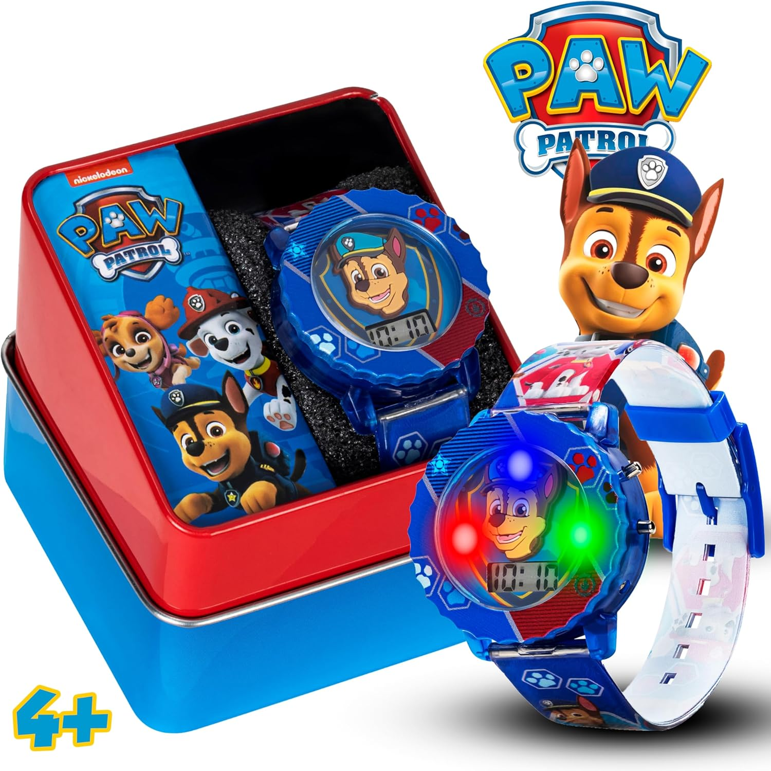 Accutime Paw Patrol Kids' Digital Watch with Blue Case, Comfortable Blue Strap, Easy to Buckle - Official 3D Character on the Dial, Safe for Children - Model: PAW4015, Blue, Digital image number 4