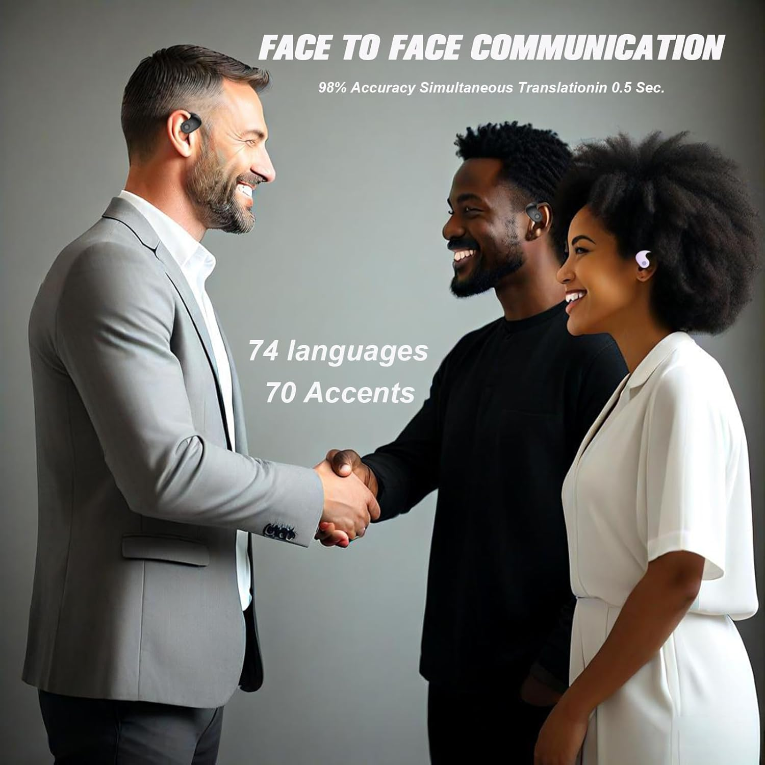 Xmenha Ai Language Translator Earbuds Translation Real Time Translating over Ear Earbuds Earpiece Earbud Translator Translation Ai Headphones