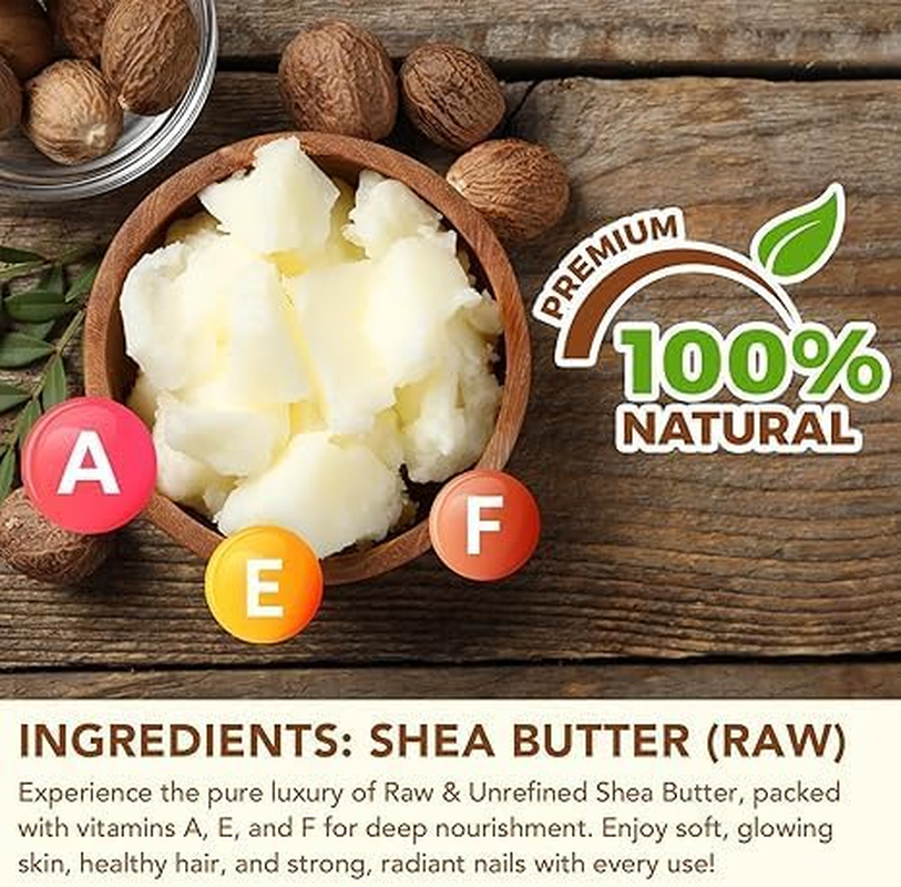 Smyrnastore-Pure Organic Shea Butter, Natural Raw Unrefined Butter, Hair Skin Body Face Lips Care, Enriched Vitamins, Nature Hydrating Moisturizing, Skincare Cream for Dry Cracked Skin & Stretch Marks & Anti-Aging, 4.2Oz/120Gr