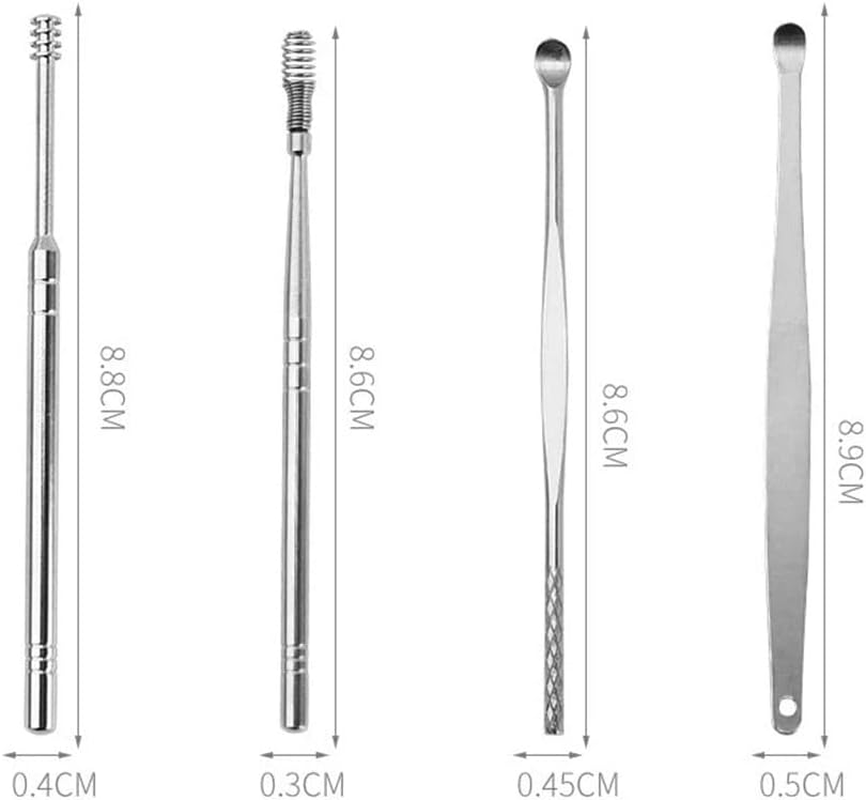 6Pcs Innovative Spring Ear Wax Cleaner Tool Set with Storage Bag for Unisex 2022 image number 4