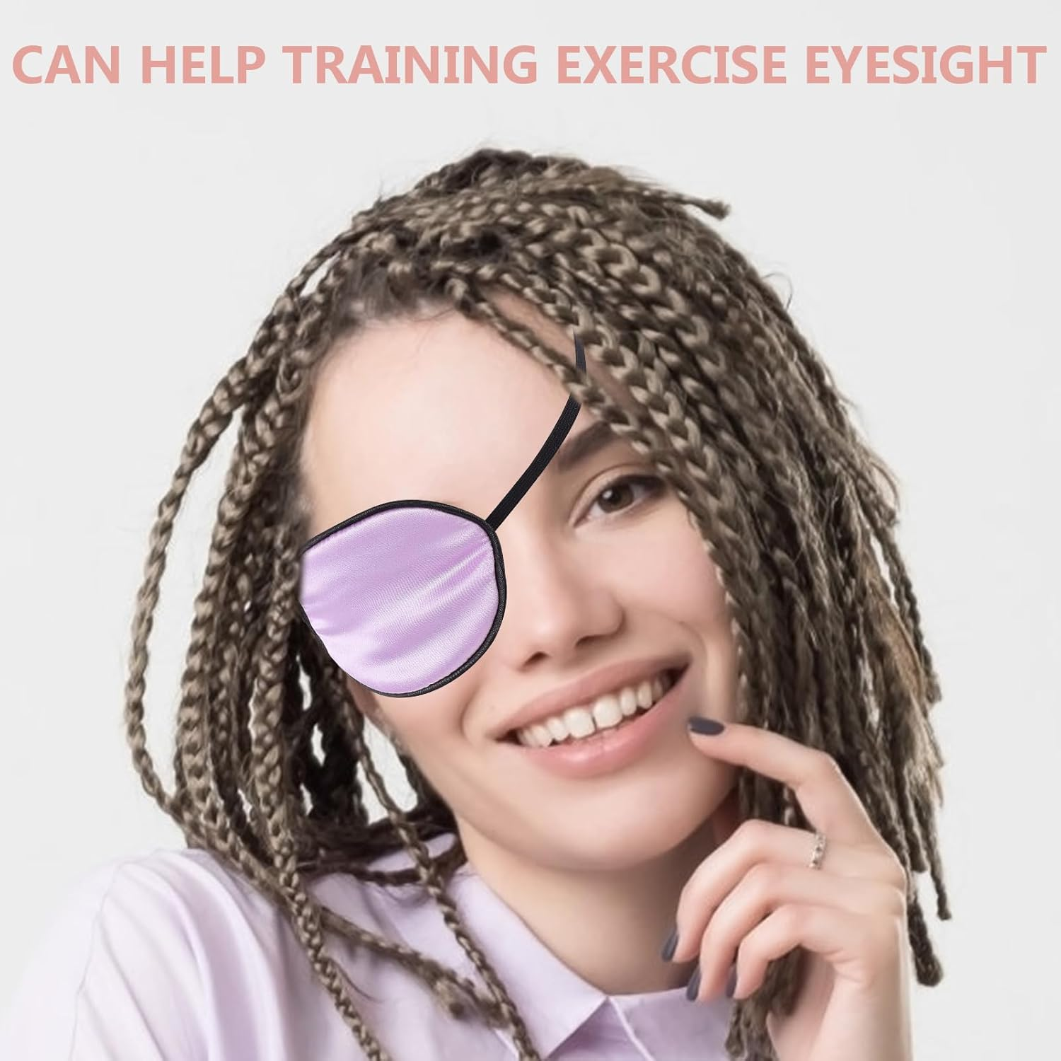 ROSENICE Eye Patch 2 Pieces Silk Elastic Eye Patches Lazy Eye Patches for Adults Lazy Eye Amblyopia Strabismus image number 4