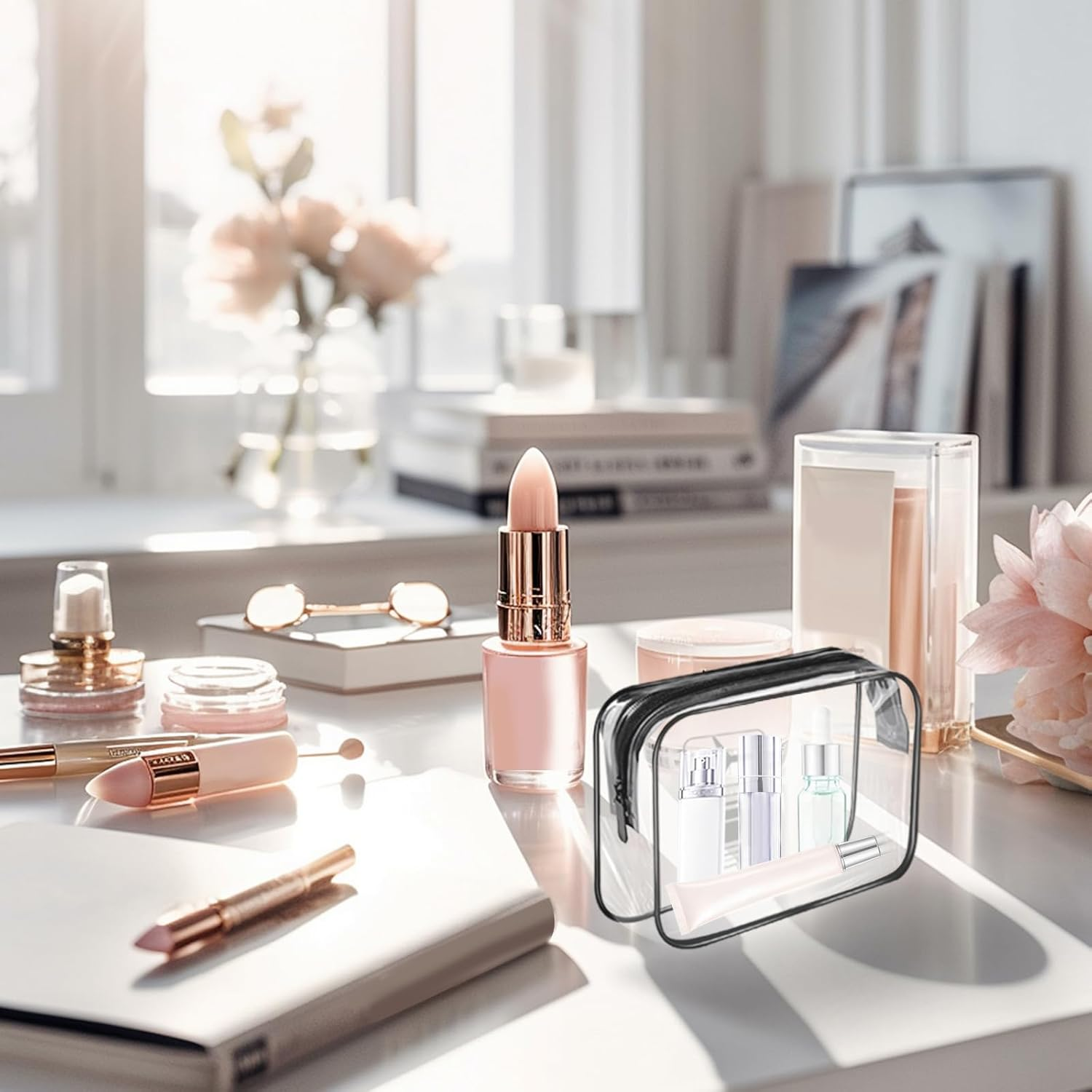 2PCS Toiletry Bag Wash Bag Clear, Waterproof Travel Toiletries Large Capacity, Clear Travel Toiletries Bag 20*14Cm, Travel Toiletry Bag Suitable for Travel Business Tripdaily Usemakeup Storage (Green)