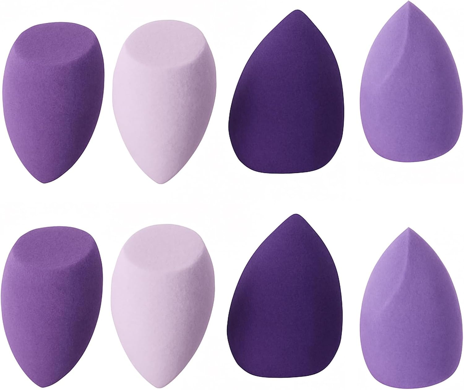 8Pcs Beauty Blender, Makeup Sponge Set, Professional Foundation Sponge for Various Base Makeup Textures, Travel-Friendly, Purple Makeup Sponges image number 6