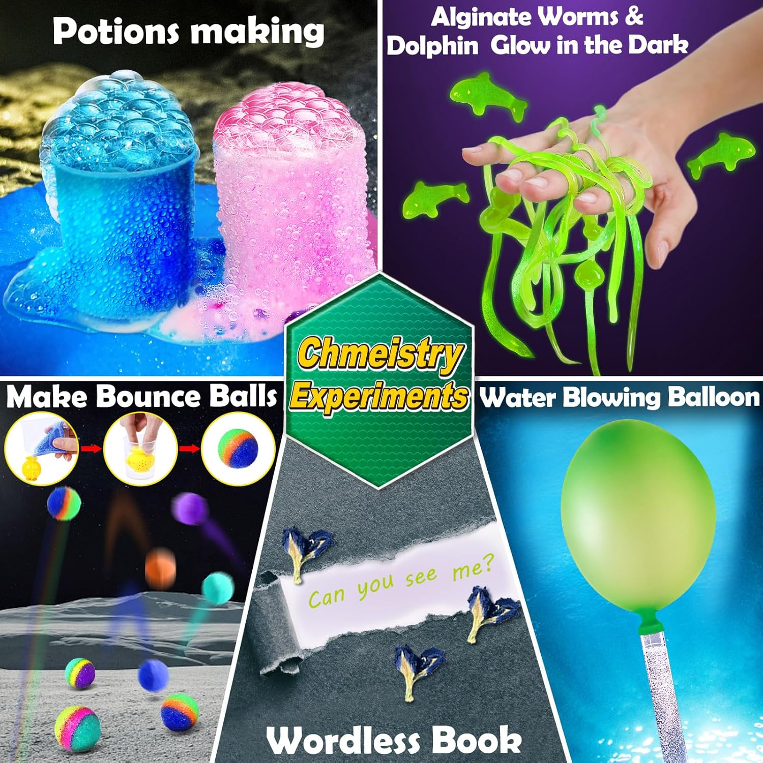 UNGLINGA 150 Experiments Science Kits for Kids, S.T.E.M Educational Toys for Boys Girls Birthday Gift Ideas, Volcano, Chemistry Set image number 4