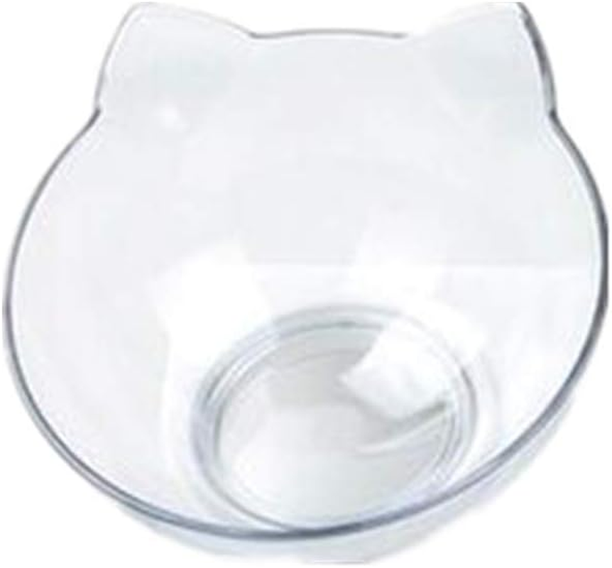 Cat Elevated Bowl,Pet Feeding Bowl | Raised the Bottom for Cats and Small Dogs ，Cute Cat Face Double Bowl/62 image number 1