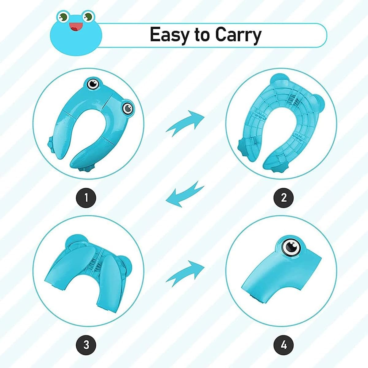 AIMALL Foldable Portable Baby Toilet Seat with Owl Design, Anti-Slip Pads, Compact Travel-Friendly, Durable PP Material for Children&rsquo;S Toilet Training, 13.77In X 10.23In image number 3