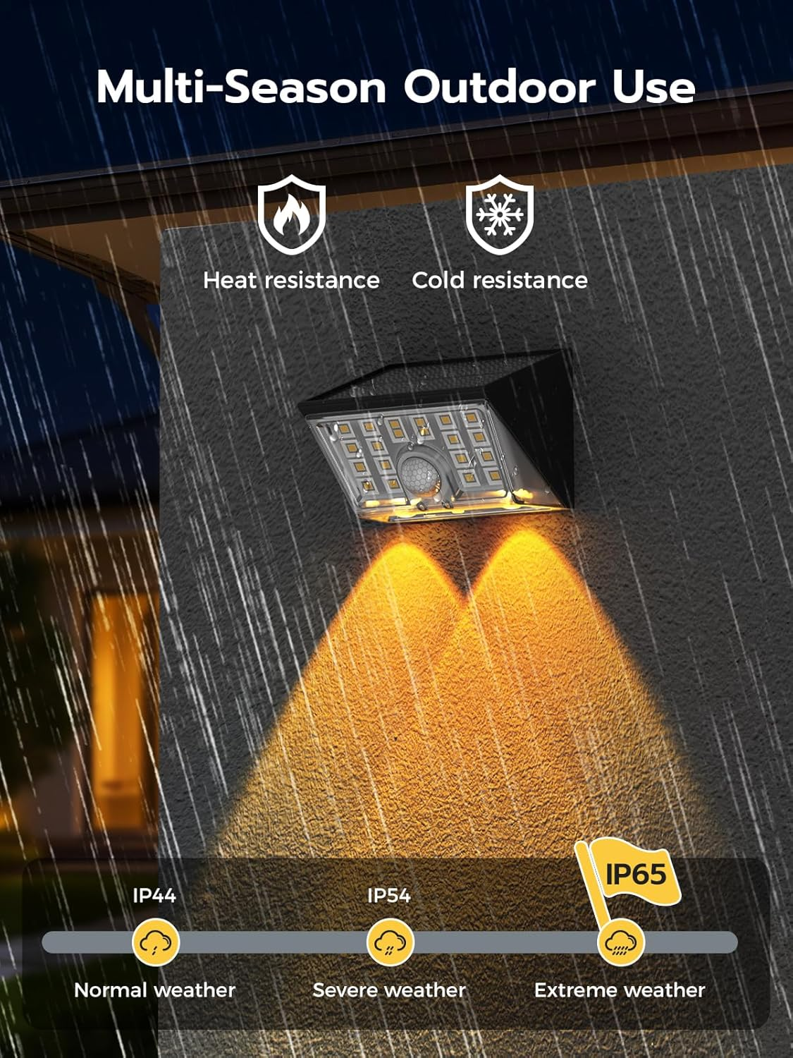 Smiling Shark WL-06 Solar Lights for Outdoors, Pack of 2 Solar Wall Light Outdoor with Motion Sensor, 4 Modes & 120&deg; IP65 Waterproof LED, Super Bright Solar Light for Garden, Patio, Fence, Warm Light image number 2