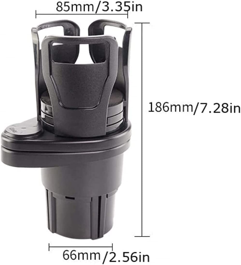 Universal Car Dual Cup Holder Adjustable Cup Stand,2 in 1 Multifunctional Car Cup Holder Expander Drink Can Coffee Bottles Adapter Stand with 360&deg;Rotating Base for Car/Marine/Caravan image number 1
