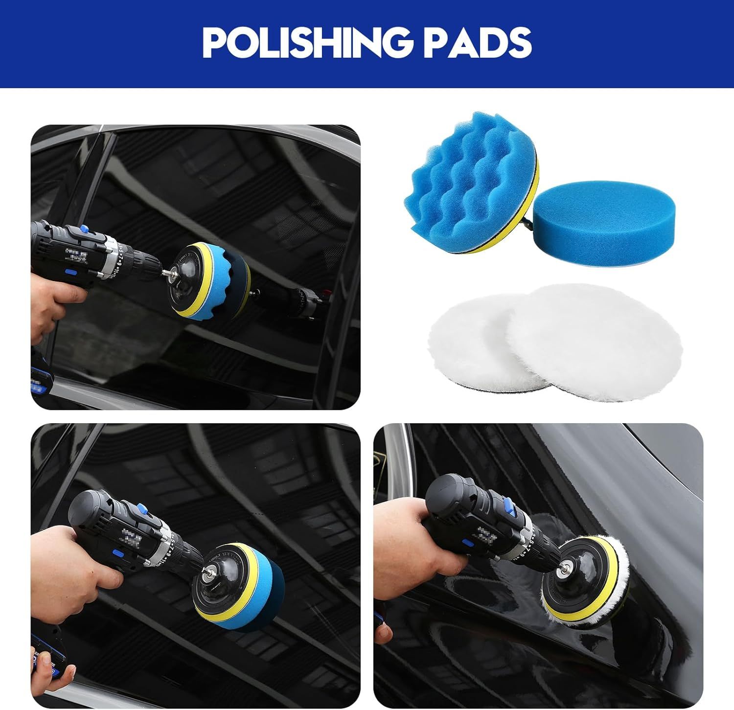 Qydipclin 45Pcs Car Detailing Kit, Car Detailing Brush Set, Car Wash Cleaning Kit, Car Detailing Brushes, Professional Car Care Kit for Interior Exterior Wheels, Blue image number 6