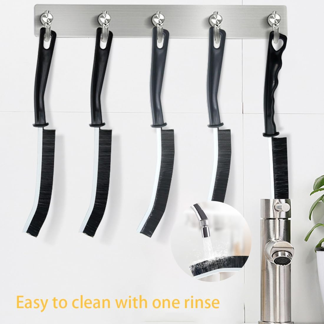 JYNVO Pack of 8 Split Cleaning Brush, Hard Bristles, Multifunctional Corner Cleaning Brush for Deep Cleaning in Kitchen, Bathroom, Grout, Crevices, Tight Spaces & More image number 2