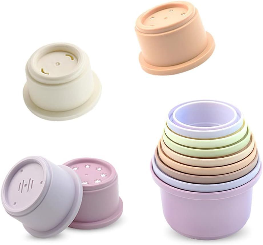 8 Pcs Stacking Cups for Rabbits,Stackable Bunny Toys, Multi-Colored Bunny Stacking Cup,Reusable Plastic Nesting Treat Toys,Nesting Rabbit Toys for Bunny Small Animals Hiding Food and Playing image number 6