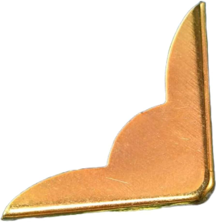 Metal Book Corner Protectors Edge Cover Guard 22 X 22 X 4Mm Gold Tone 30Pcs (Gold, One Size) image number 1