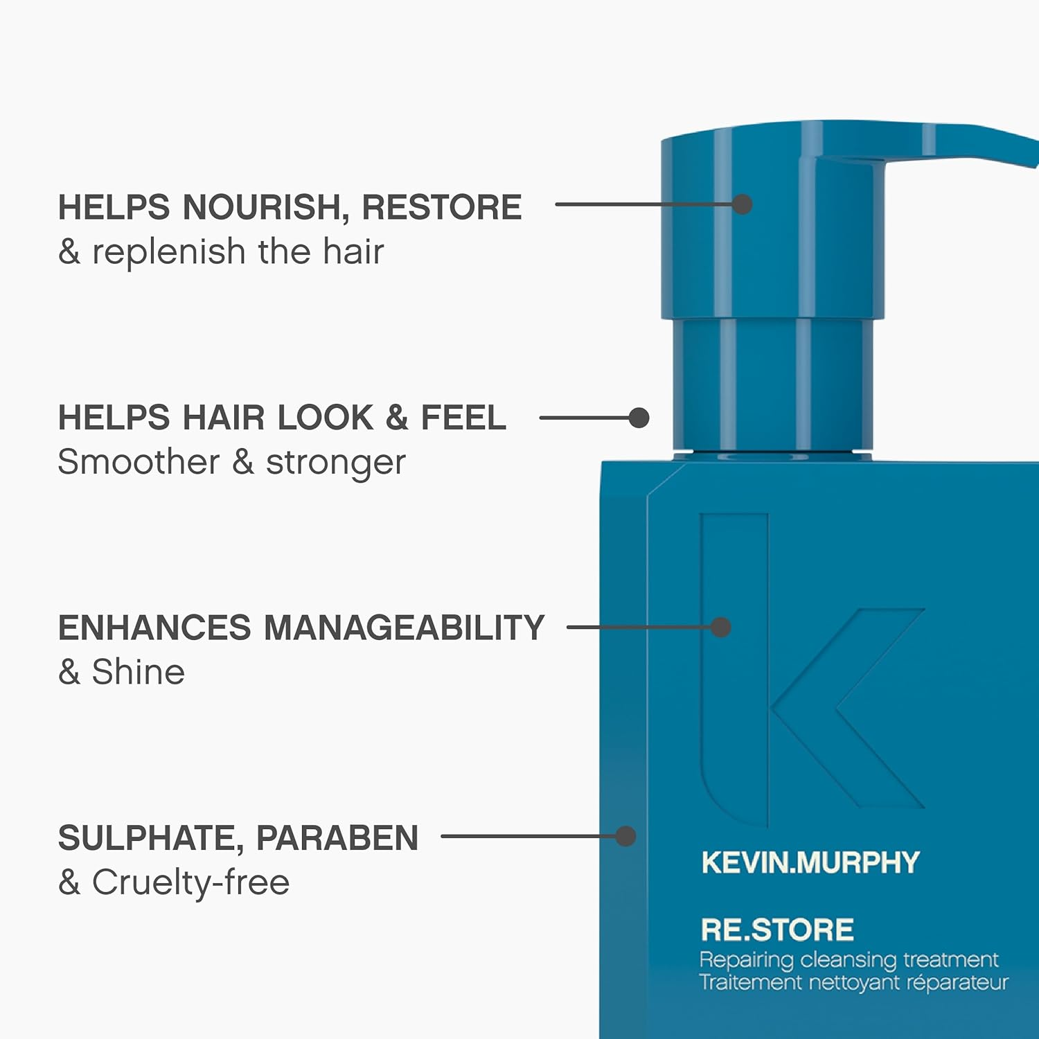 KEVIN.MURPHY RE.STORE Cleansing Hair Treatment - for Dry, Damaged & Overprocessed Hair - Repairs & Restores with Proteins & Amino Acids - 200 Ml image number 5