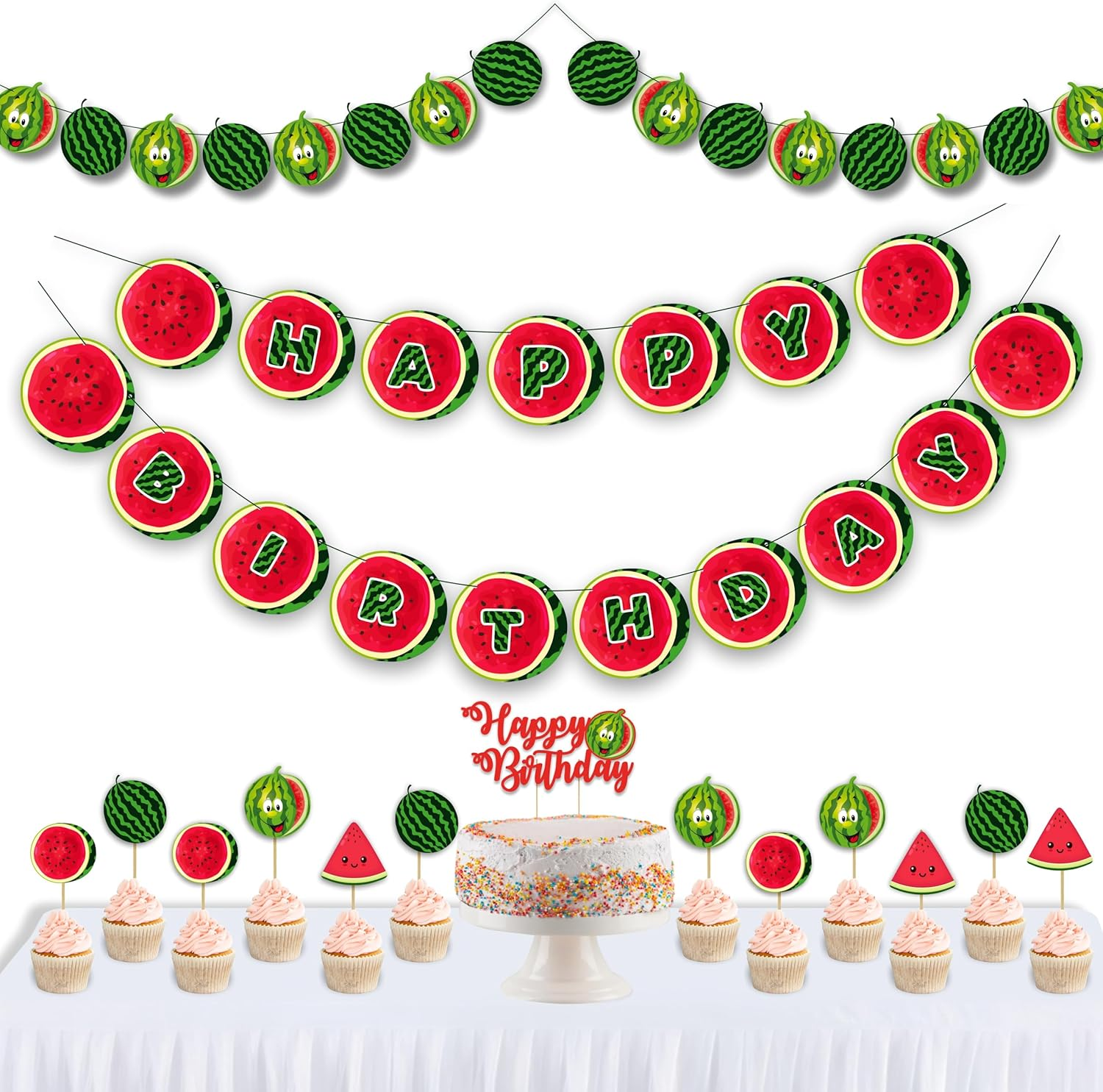 Watermelon Theme Birthday Party Supplies | Juicy Summer-Inspired Decorations for Kids, Picnics & Outdoor Celebrations image number 1