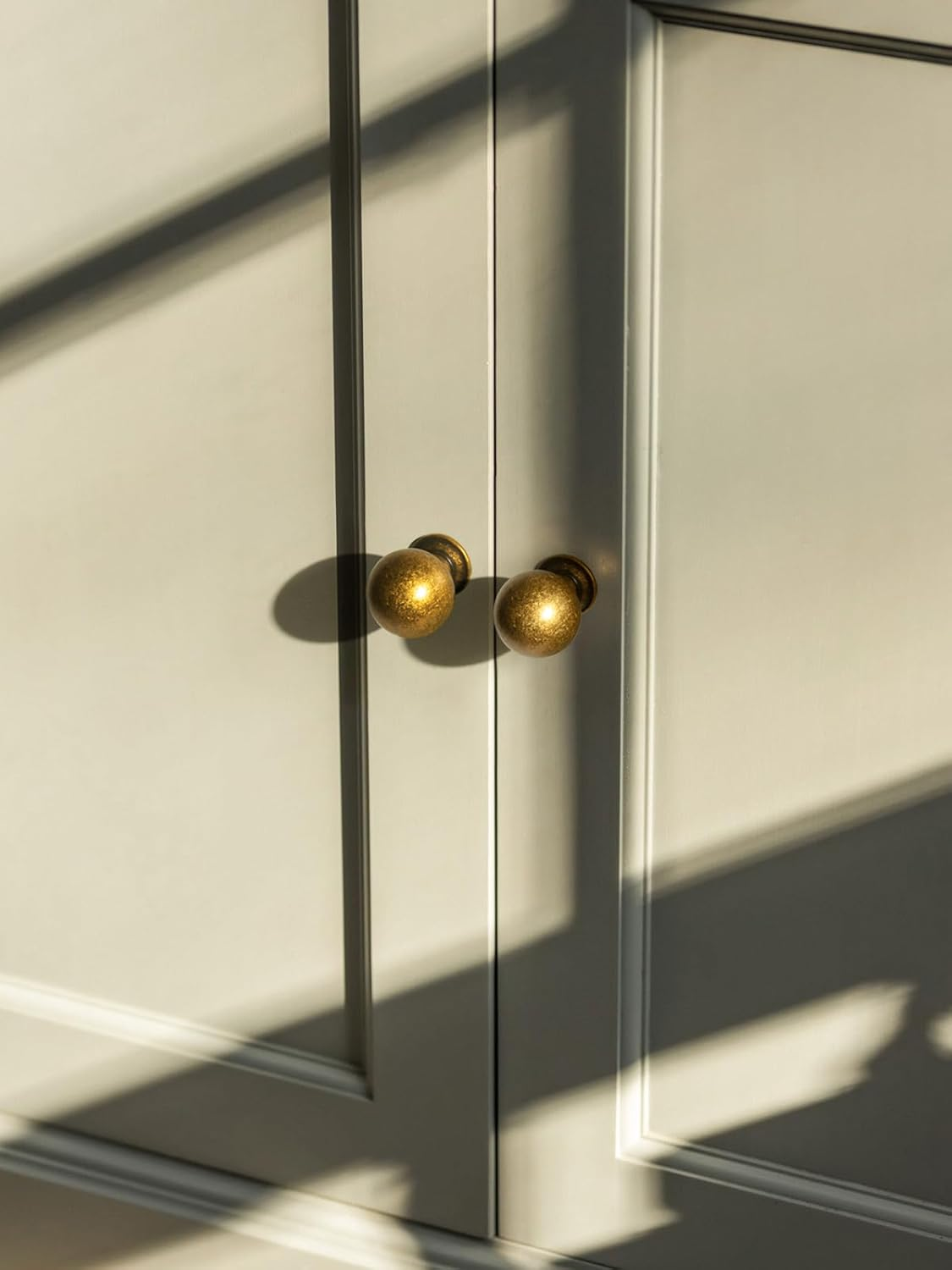 BEILEIOU Antique Brass Cabinet Knobs Classic Vintage Retro Drawer Knobs Kitchen Cupboard Bathroom Dresser Cabinet Hardware Handles Zinc Alloy (2, Antique Brass, Knob) - 2, Antique Brass image number 2