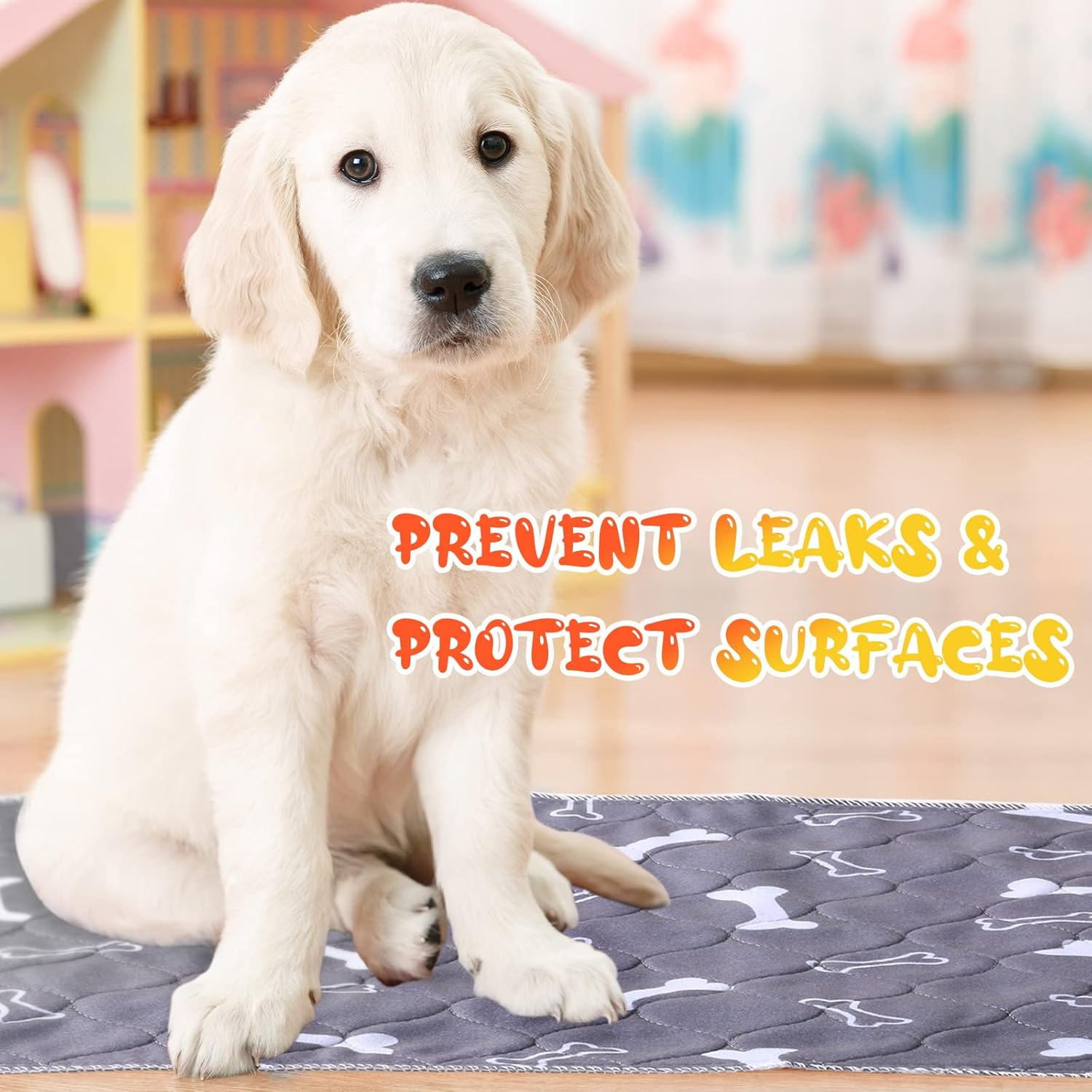 Namalu 6 Pieces Washable Pee Pads Reusable Pee Pads Absorbent Layered Waterproof Mat Cloth Whelping Pad Potty for Home Travel Crate Training Pad, Easy to Clean(Grey, 16 X 24 Inch) image number 6