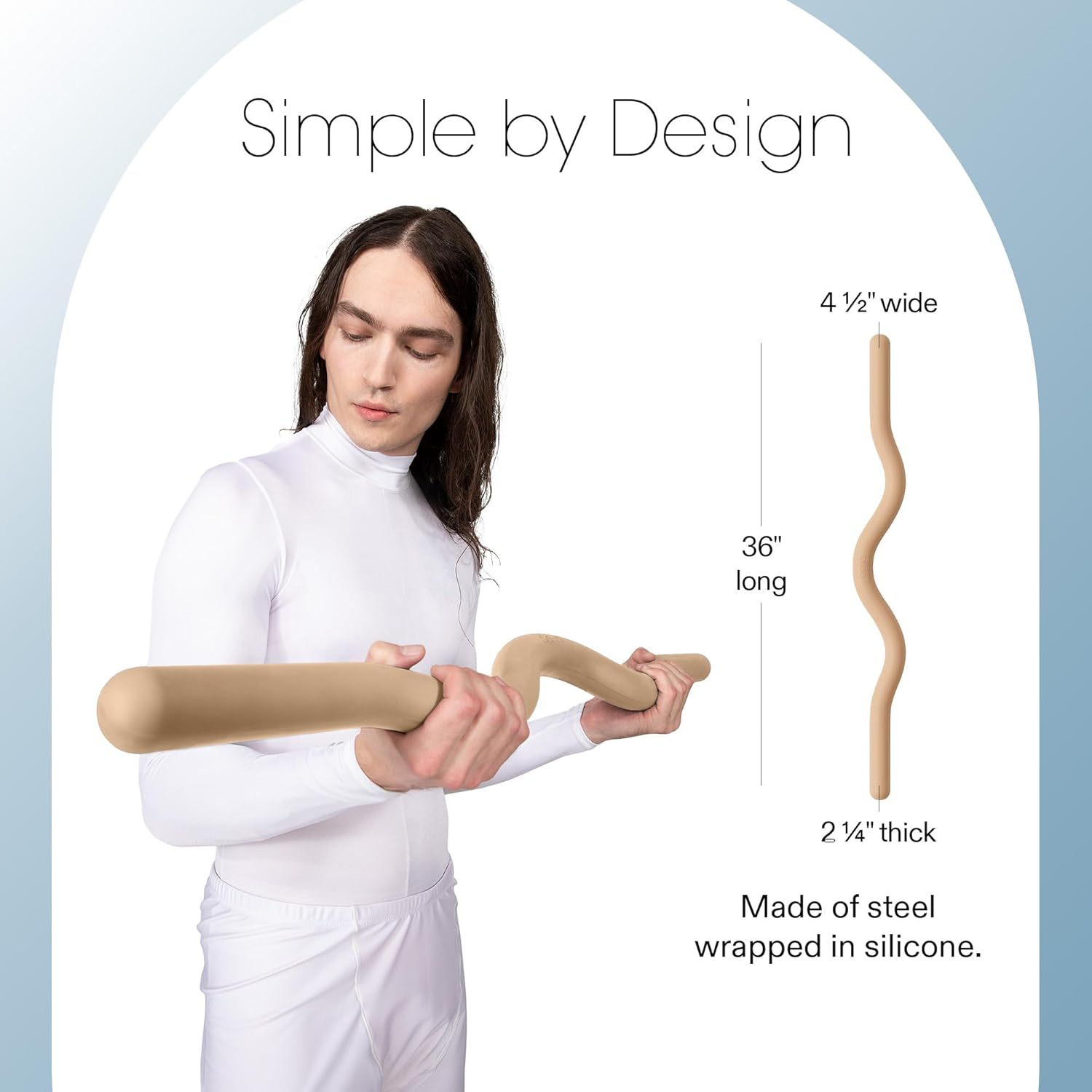 Bala EZ Curl Bar for Working Out, 15Lb Beam (Sand) - Ergonomic Weight Bar for Press, Curl, Row, Squat, Lunge & Full Body Exercise - Curling Bar Strength Training Home Gym Accessory image number 1