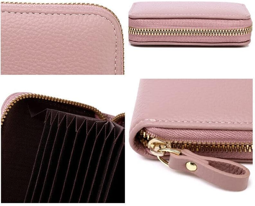 Women Zip Leather Wallet Card Holder Short Wallet RFID Blocking Coin Purse Pouch, Stylish & Secure Small Pouch - Black image number 2