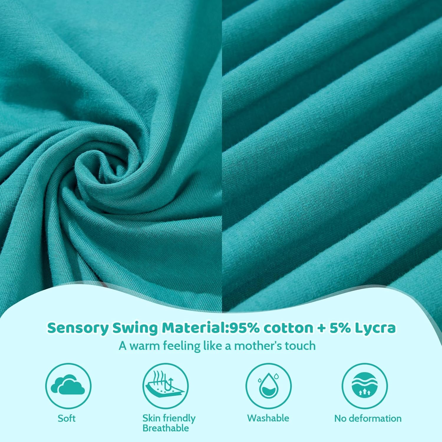 TOPARCHERY Indoor Therapy Swing W/More Special Needs, Cuddle Hammock Ideal for Autism, ADHD, Aspergers and Sensory Integration Snuggle Swing Hammocks (Green) image number 2