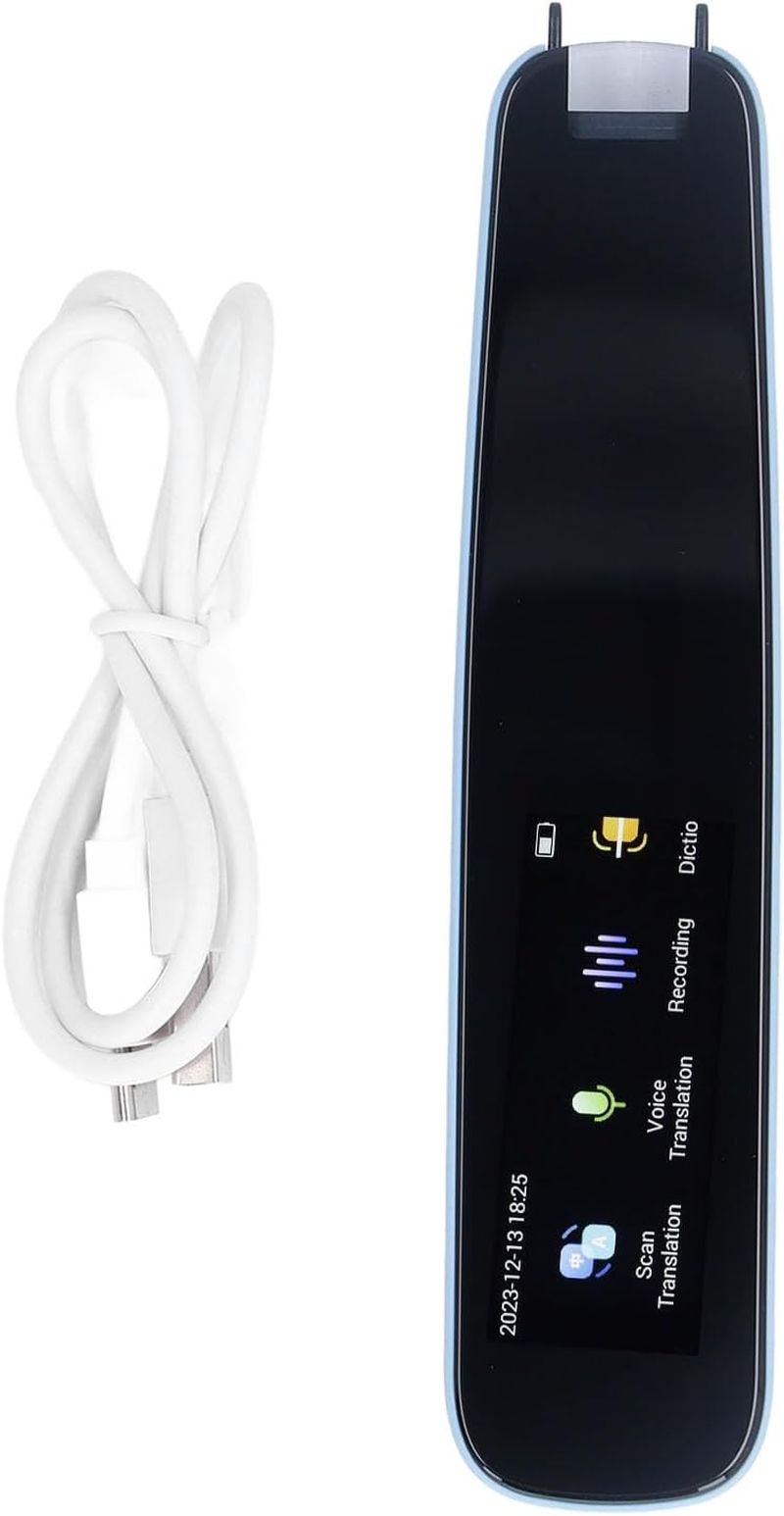 Scan Reader Pen, Recording Function Supported ABS Shell Multifunctional Wide Application Massive English Word Thesaurus Smart Voice Translator Pen for Homework (Blue) image number 1