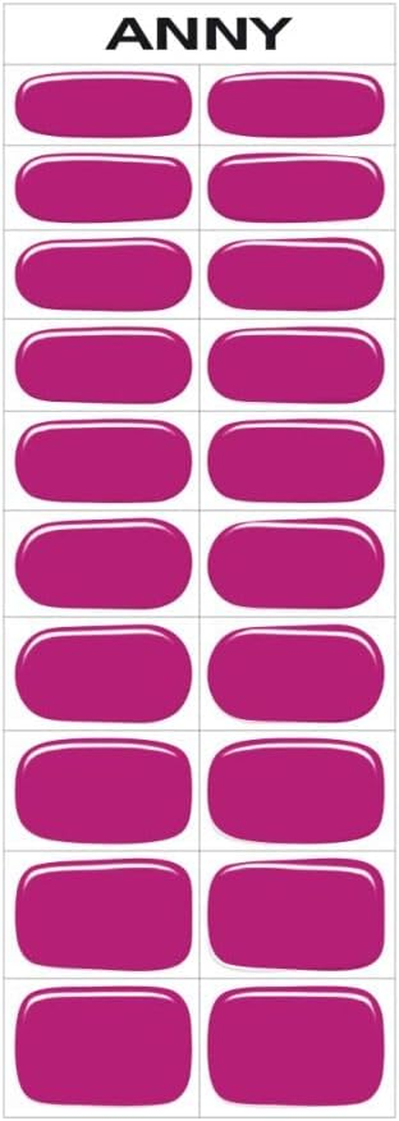 ANNY Gel Nail Strips - UV Nail Wraps for Sticking with UV Lamp, Durable & Splinter Free, Easy to Use, Berry Purple - No. 41 - Red image number 5