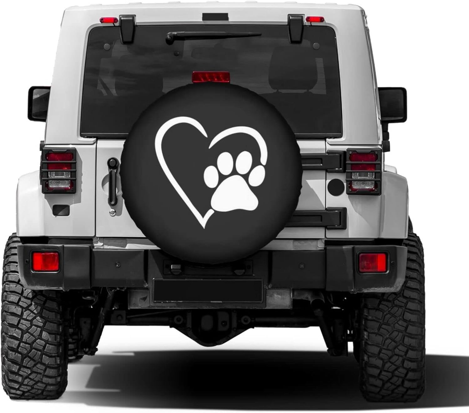 Foruidea Dog Pet Paws Love Heart Spare Tire Cover Dust-Proof Wheel Tire Cover Fit Trailer, RV, SUV and Many Vehicle 15 Inch image number 2