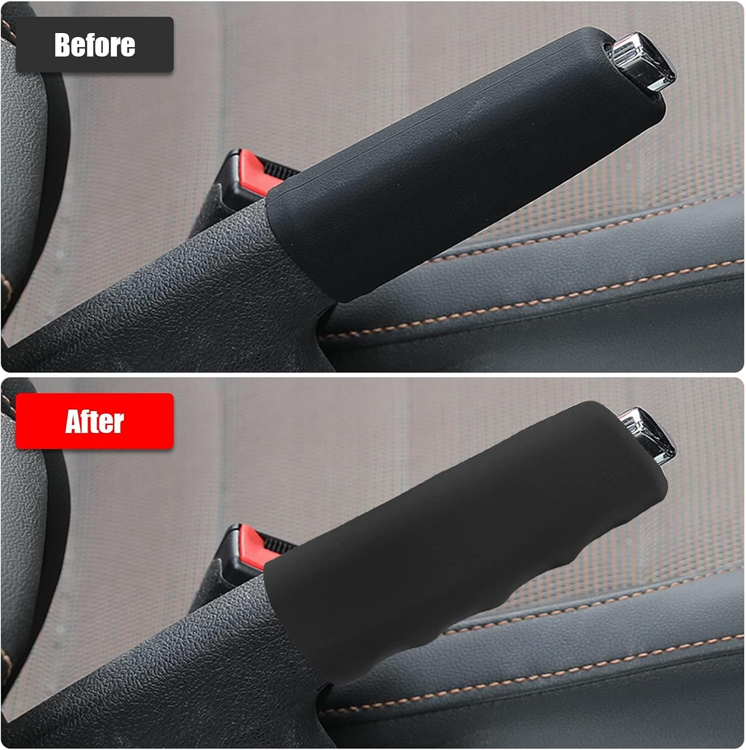 1 PC Car Handbrake Cover, Silicone Decorative Cover, Wave Shaped Handbrake Protector, for Car Brake Levers (Black) image number 2