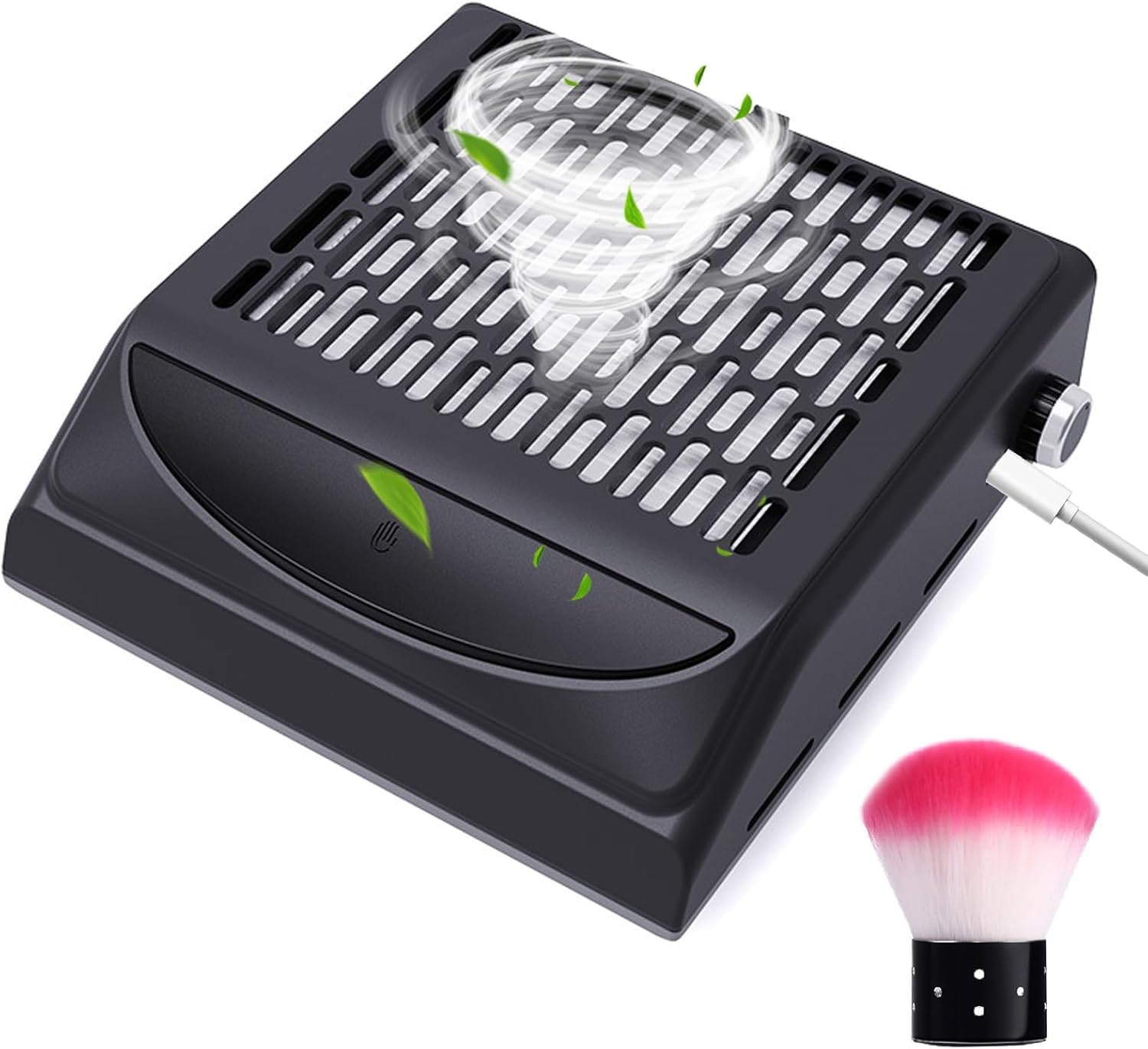 Bouzaak Nail Dust Collector Machine Electric Nail Dust Extractor with Adjustable Switches for Home or Salon Nail Vacuum Cleaner (Black)