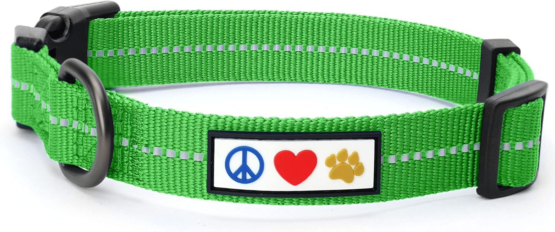 Pawtitas Extra Small XS Reflective Dog Collar - Black, Striped Nylon, Adjustable, Easy to Clean - Suitable for Small Dogs, Dog Training - Yorkie, Chihuahua, Maltese, Shih Tzu, Pomeranian