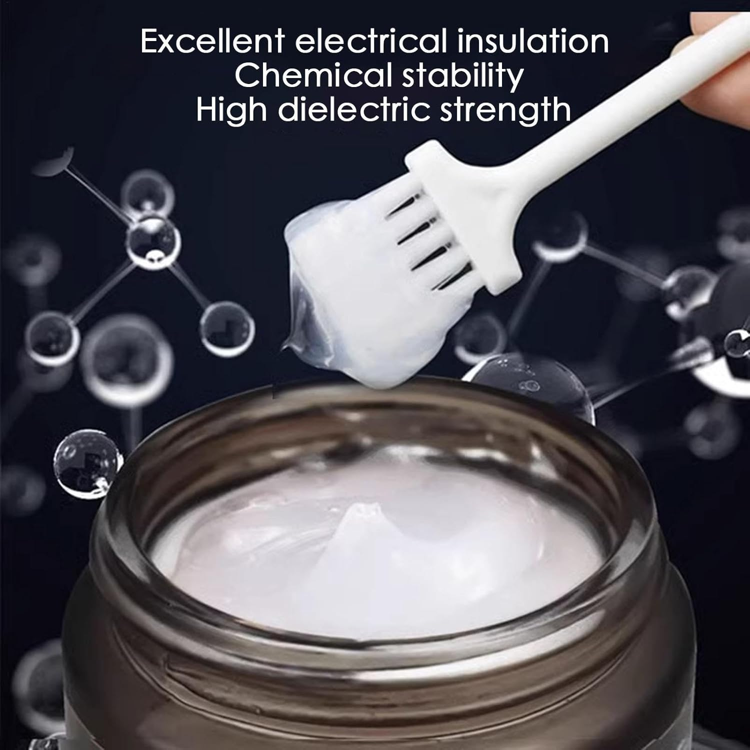 Automotive Electrical Grease,Automotive Seals Lubricating Spark Plug Grease - Heat-Resistant Lubrication, Waterproof with Brush for Car & Marine Electrical Connectors image number 6