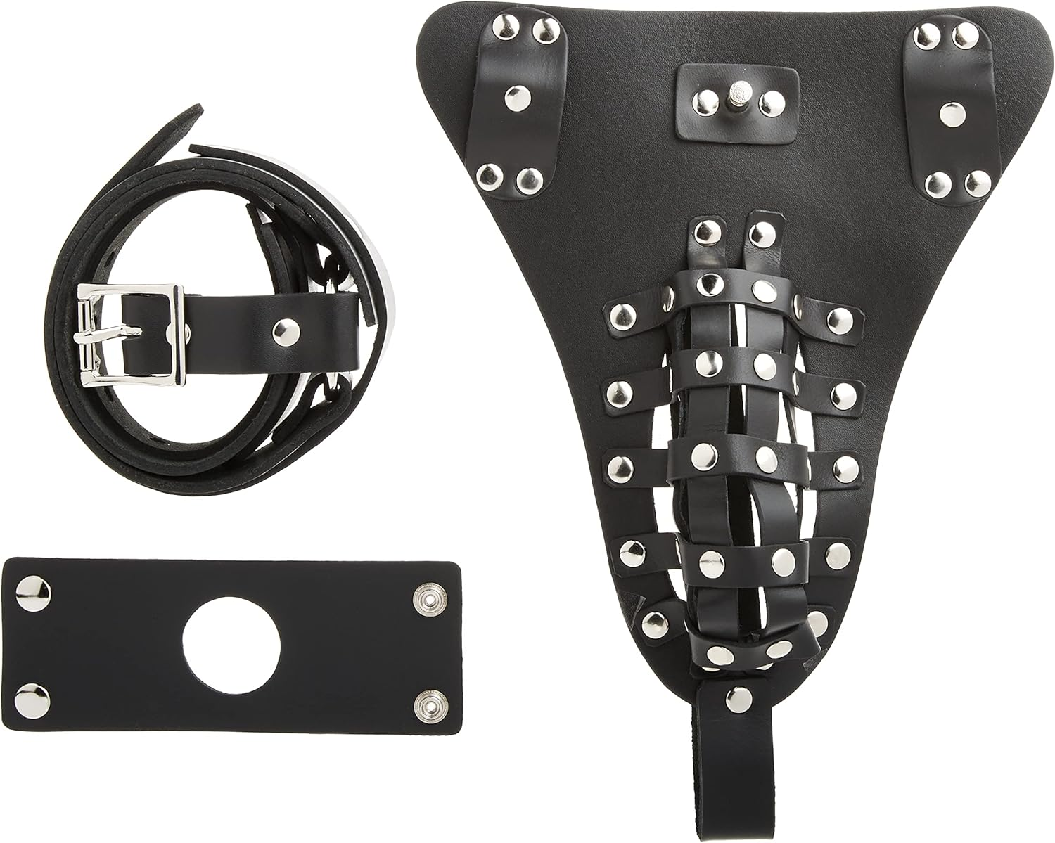 Strict Leather the Safety Net Leather Male Chastity Belt with Anal Plug Harness image number 1
