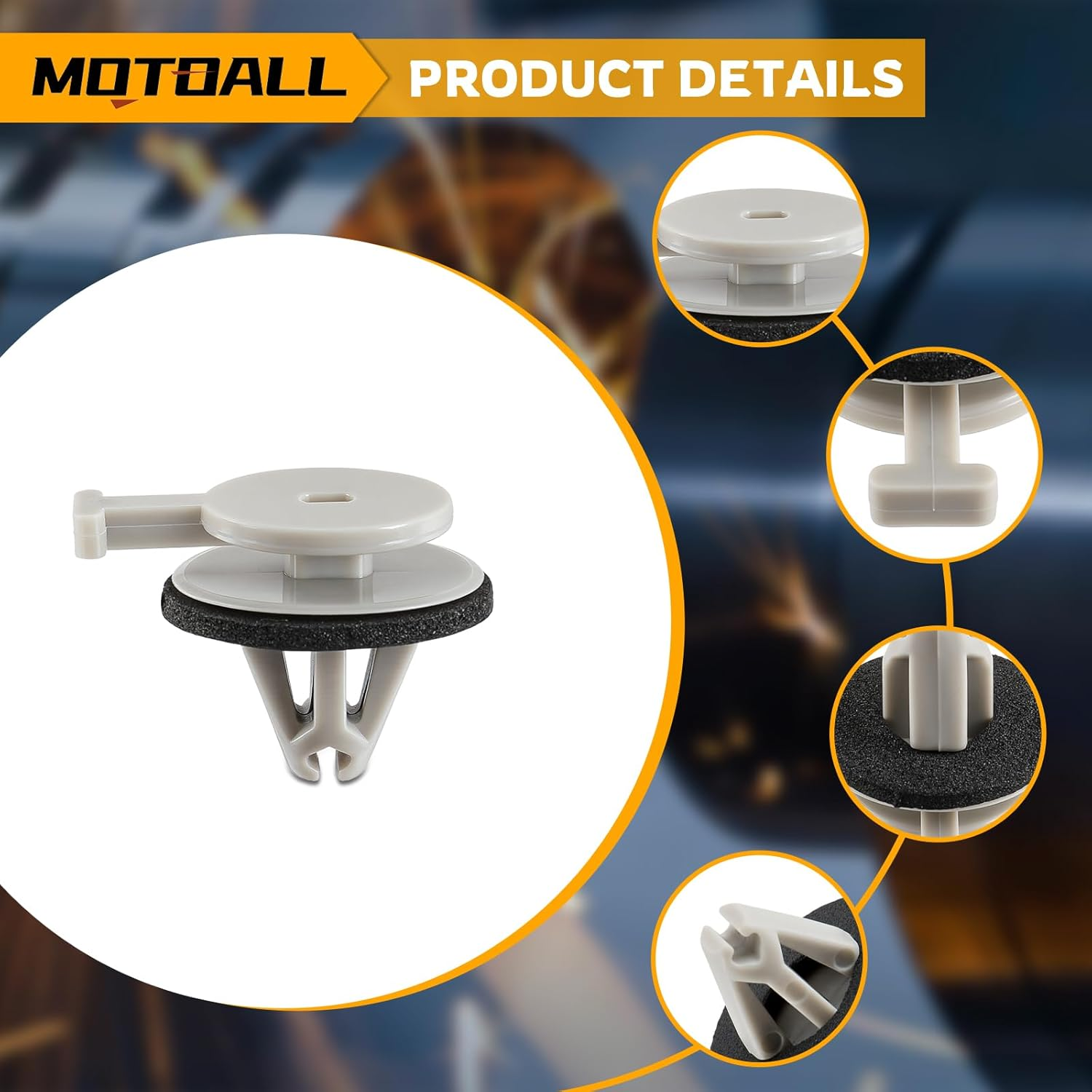 MOTOALL 10PCS Trim Clip for Land Rover LR3 LR4 Range Sport Front Wind Shield Pillar image number 4