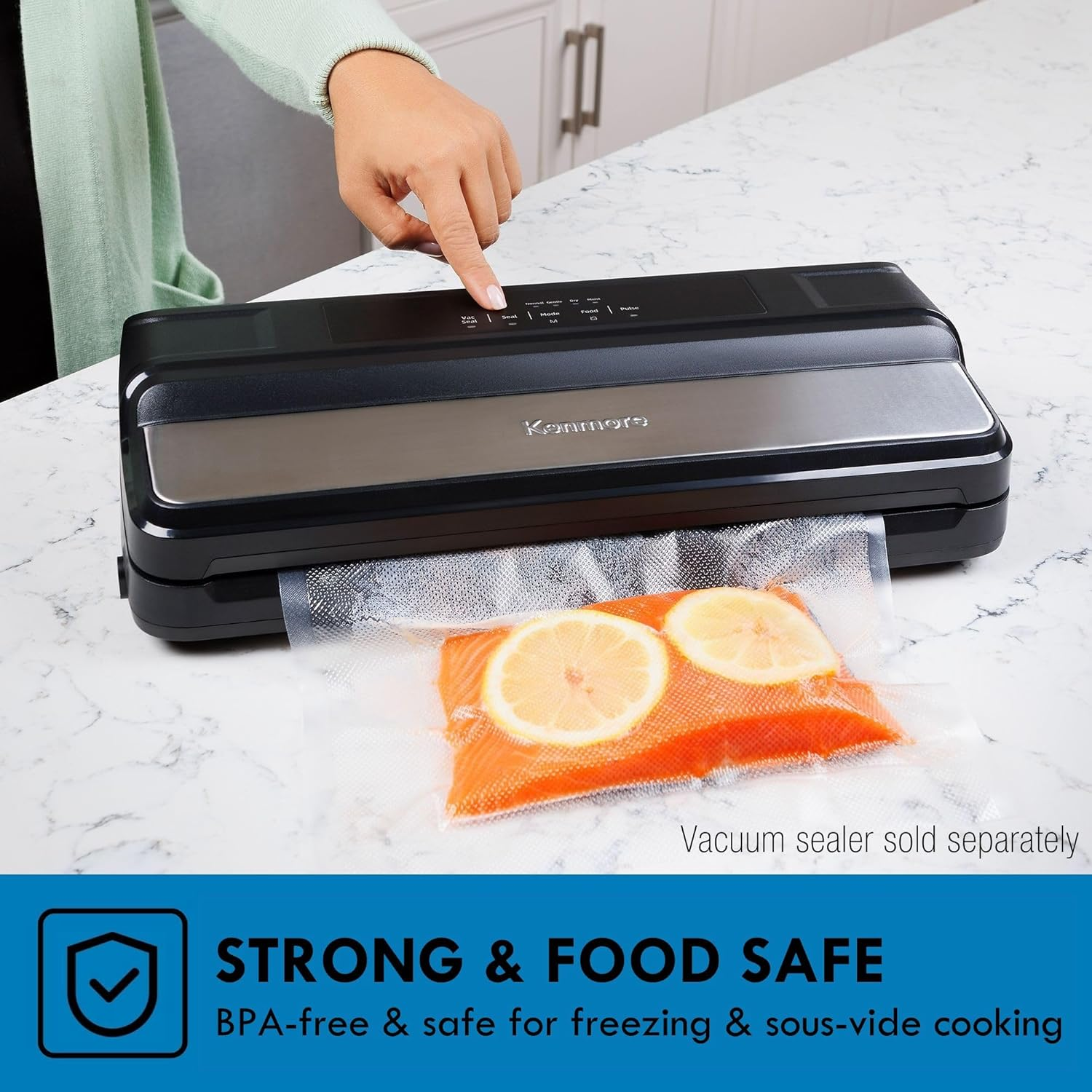 Kenmore Vacuum Sealer Bags & Roll 3 Varieties Pack | Compatible with Precision, Foodsaver, INKBIRD, Russell Hobbs & Wevac Vacuum Sealer | Bpa-Free Food Storage Bags for Sous-Vide & Meal Prep image number 4