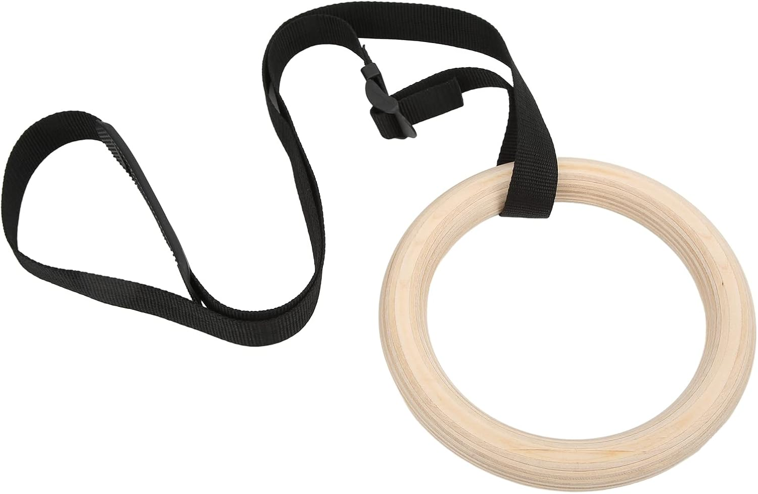 Gym Rings, Wooden 330Lbs Capacity Pull up Exercise Rings for Full Body Workout for Home image number 2
