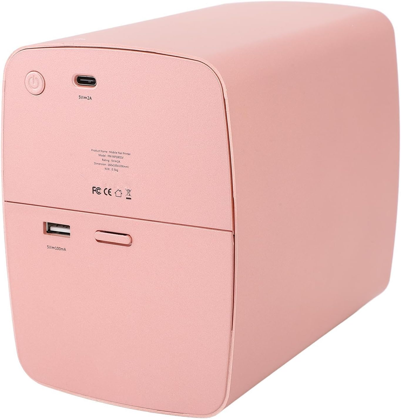 VELATEMOR Smart Nail Printer with App Control, 2400Dpi High Resolution, Camera Positioning, Portable Nail Art Machine for Travel and DIY Art (Rose Gold) - White image number 5