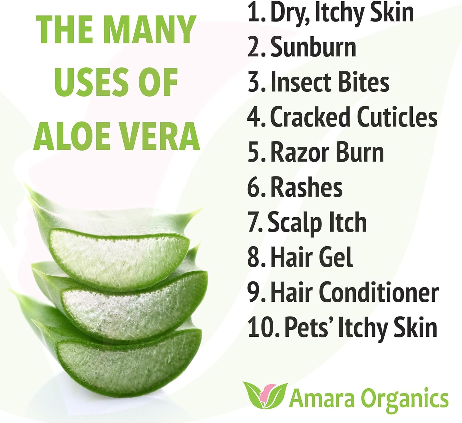 Amara Organics Aloe Vera Gel from Organic Cold Pressed Aloe, 8 Fl. Oz. image number 5