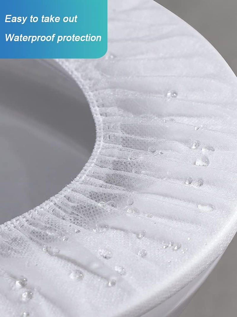 20 Pack Toilet Seat Cover Plastic Waterproof Potty Seat Covers Non Slip Individually Wrapped for Kids Travel Potty Training Nonslip Toilet Covers Disposable for Travel and Public Restrooms&hellip; image number 2