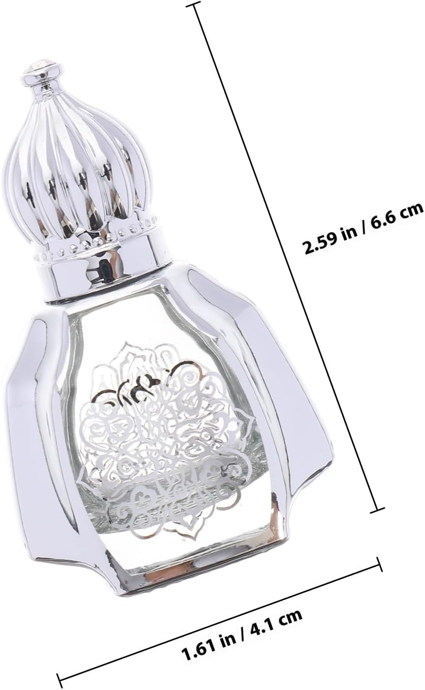 Baluue 2Pcs 10Ml Glass Roll on Perfume Bottles Portable Multi-Function Aroma Bottles with Silver Cap Refillable Empty Roller for Household and Travel Use image number 2