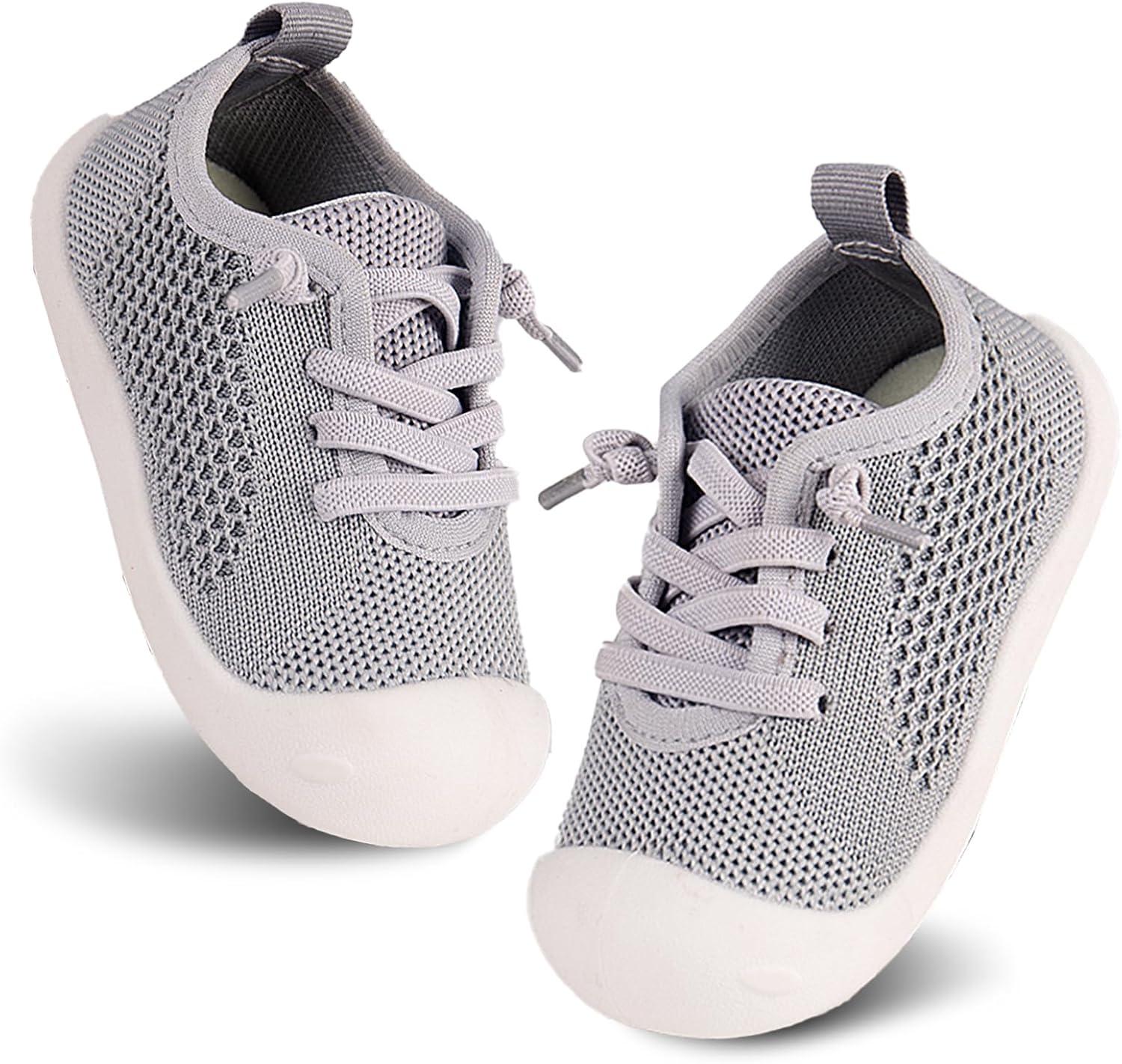 Baby Girl&Boy Toddler First Walking Shoes 6-12 Months Size 3 Black Barefoot Slip on Wide Toe Box Shoes Soft Footmates Casual Tennis Indoor Flexible Learning to Walk Rubber Sneakers