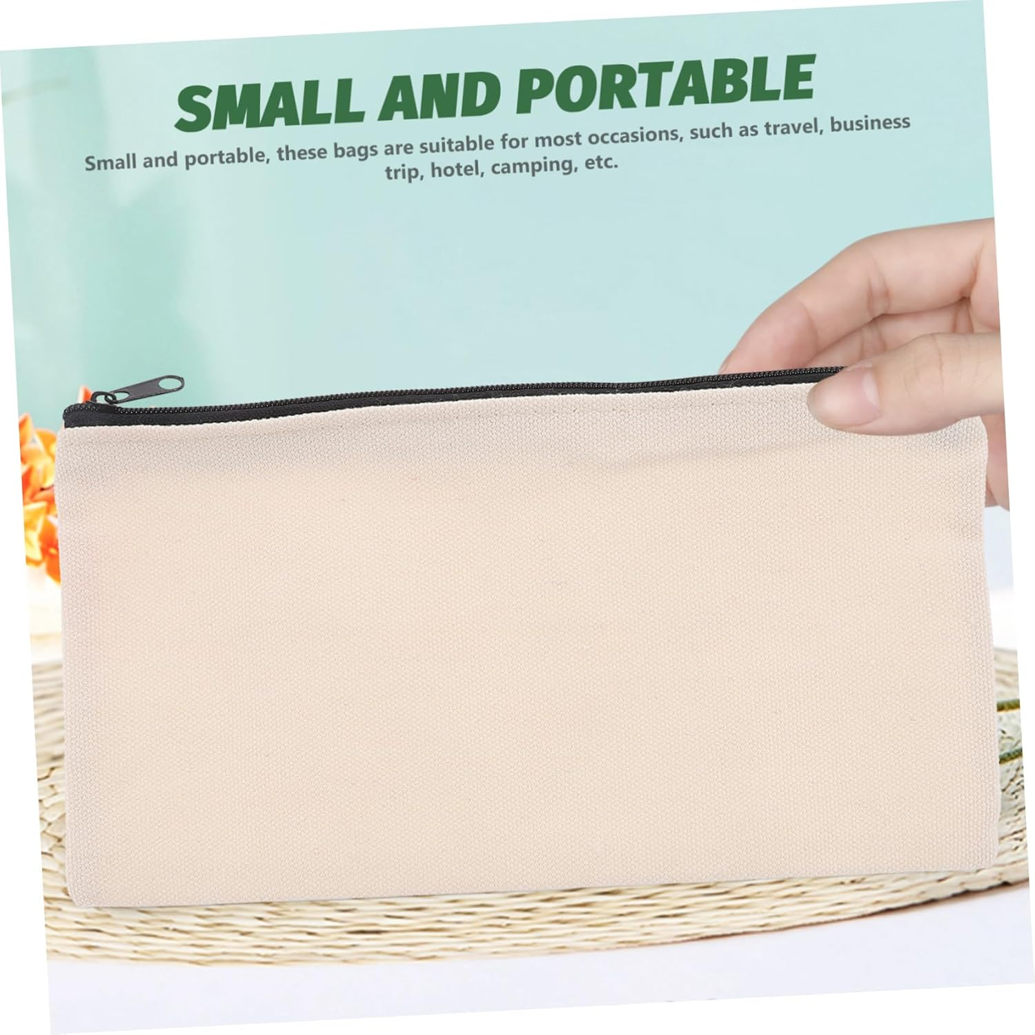 DDPOND 5Pcs Graffiti Canvas Pencil Case Blank Zipper Makeup Bags for Travel Hand-Painted Cosmetic Organizers Versatile Art Supplies Storage for Daily Use