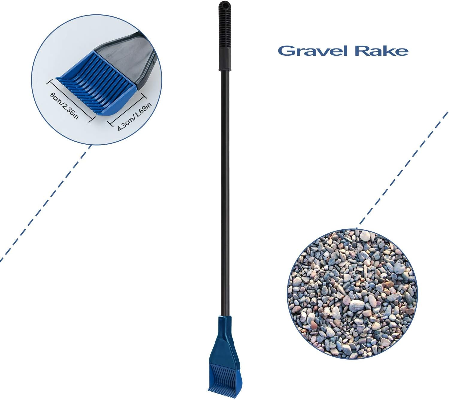 Lysport 5 in 1 Complete Aquarium Fish Tank Cleaning Set Fish Net + Rake + Scraper + Fork + Sponge Brush Glass Aquarium Cleaner Tool Kit