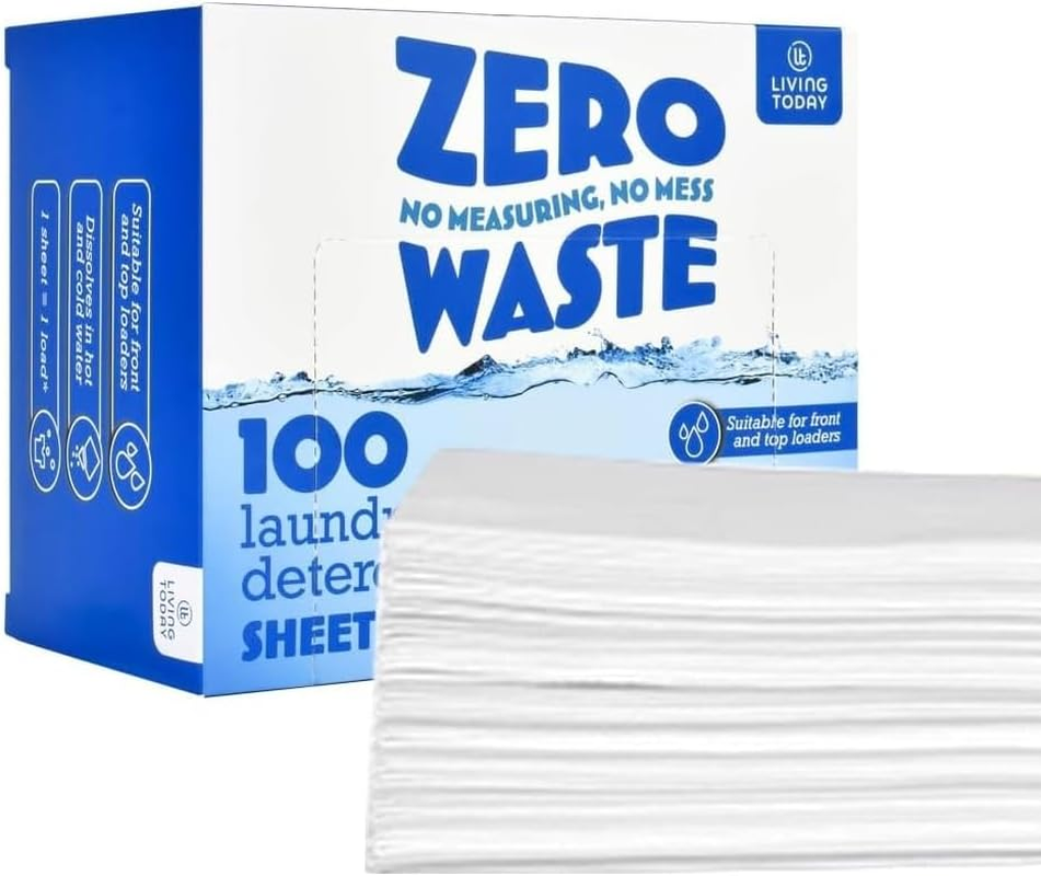 Eco-Friendly Ultra Concentrated Laundry Detergent Sheets, 100 Sheets (200 Loads) Liquidless Washing Strips for Travel, Home, and Dorms - Fresh Scent Laundry Soap - Sustainable Laundry Supplies (100) image number 5