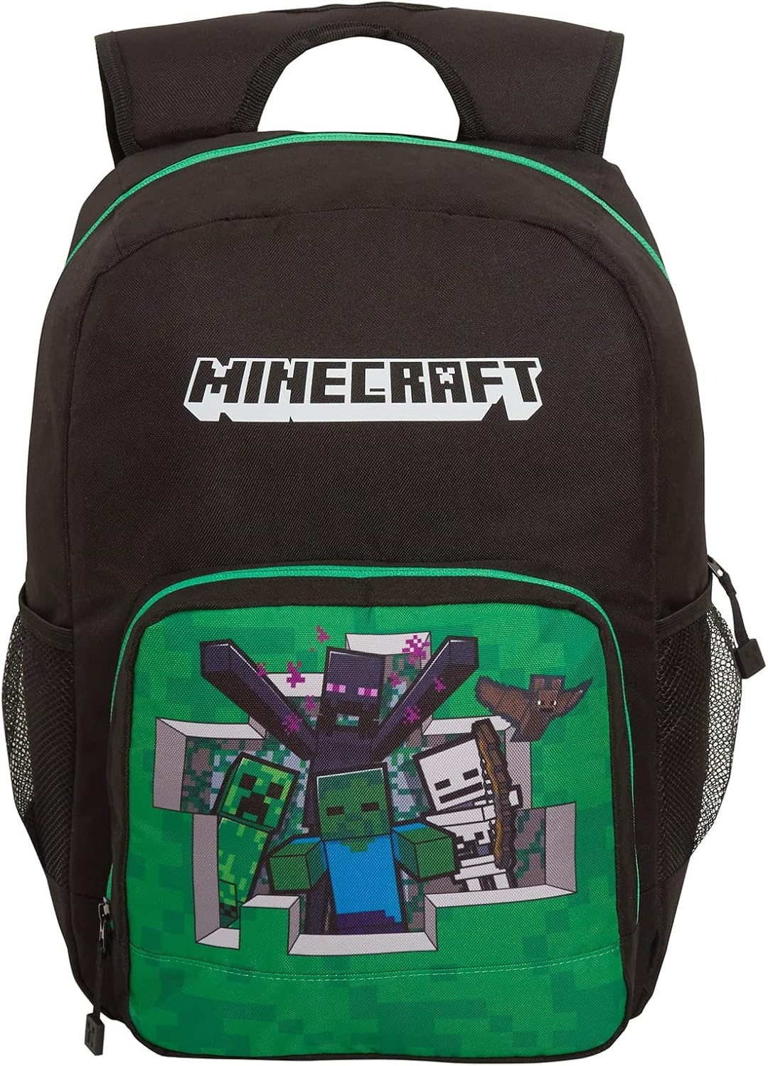 Minecraft Backpack Kids Adults Large School Collage Work Laptop Bag Gaming Rucksack Gift for Gamer, Black, One Size