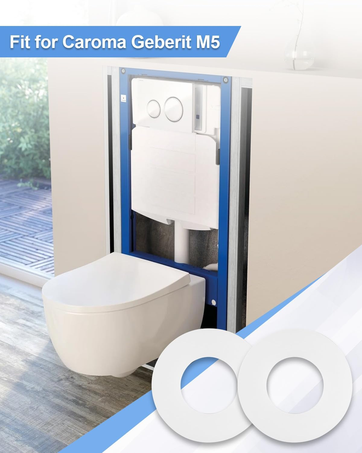 2Pcs Toilet Silicone Gasket Flush Valve Seal Compatible with Caroma Geberit M5 image number 5