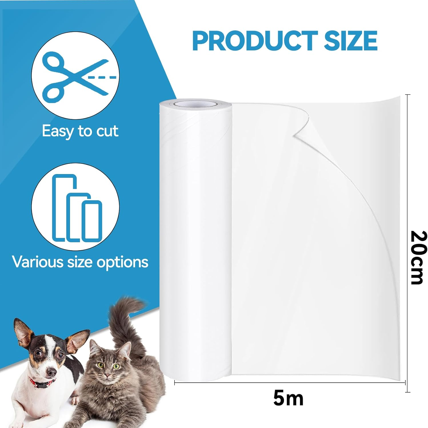 Bed Scratch Protection Cat Scratch Protection Film 20 Cm X 5 M anti Scratch Film, Scratch Protection Film, Scratch Protection Sofa Cat Tape for Furniture, Couch, Door, Wall, Scratch Repellent From image number 4