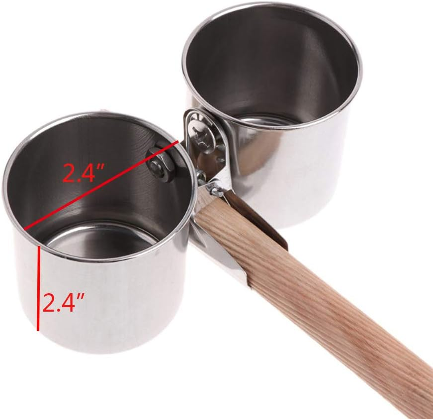 Gatycallaty Bird Parrot Feeding Cups Cage Hanging Bowl Stainless Steel Perches Play Stand with Clamp Bird Coop Cups Seed Water Food Dish Feeder Bowl Birdcage - Black image number 6