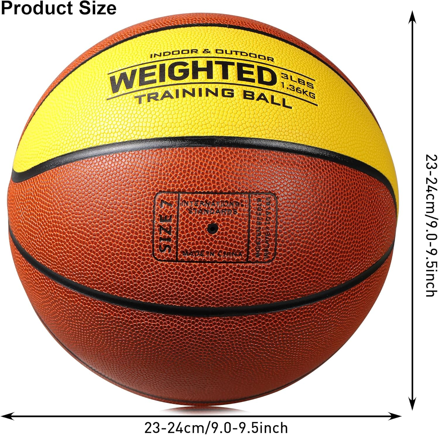 Weighted Basketball 1.3Kg/3Lbs Size 7 - Auxiliary Heavy Basketball for Indoor and Outdoor Training, Improving Dribbling and Ball Control image number 4
